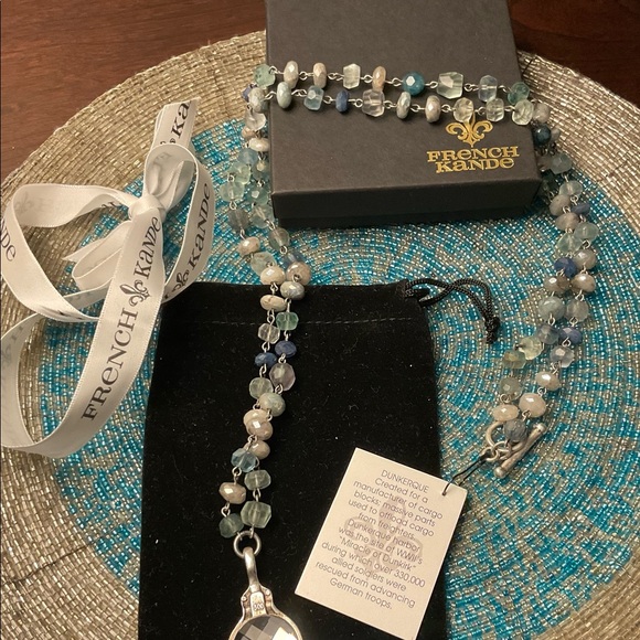 NWT FRENCH KANDE AZUR MIX WITH DUNKERQUE AND EURO CRYSTAL - Picture 5 of 8